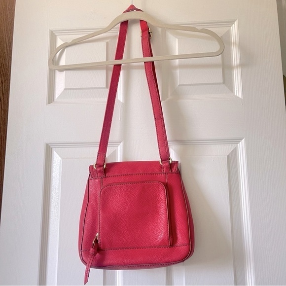 Fossil Crossbody Leather Satchel Bag Carson Style Red Casual One Size - Picture 3 of 17